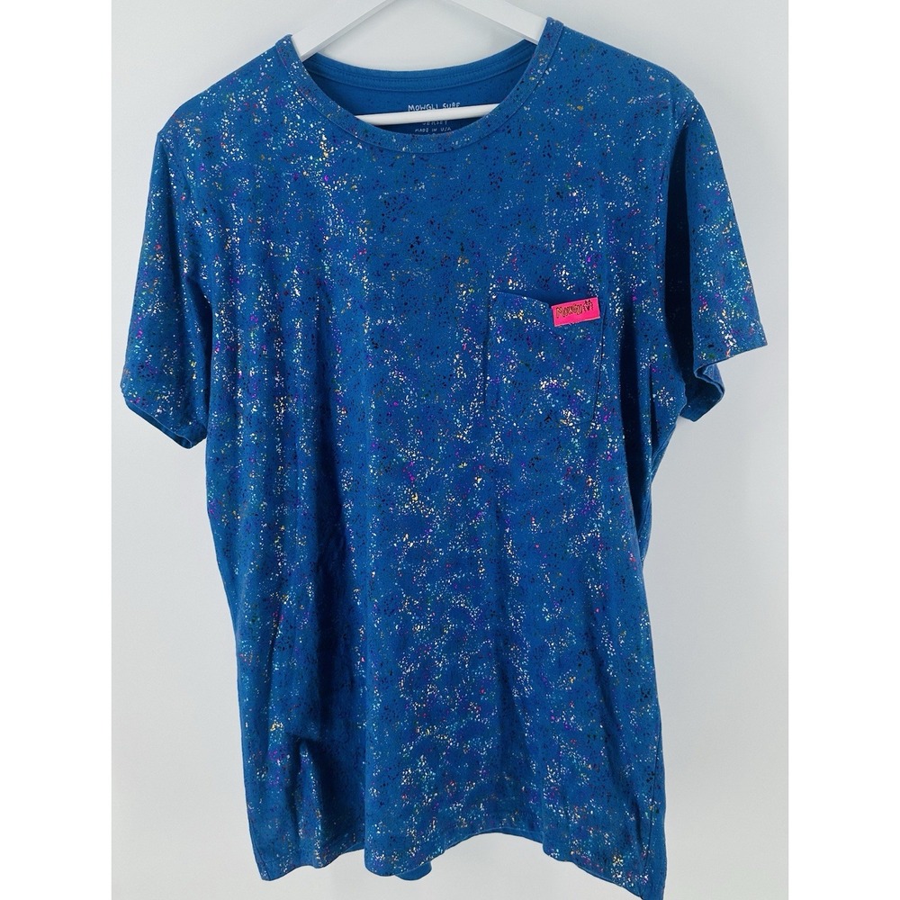Mowgli Surf VTG Surf Y2K Purple Leopard T-shirt Size L Skater Surf Brand CC25‎
